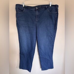 STYLE & CO Woman Denim Tummy Control Tapered Leg Blue Jeans - Size 22 WP Petite